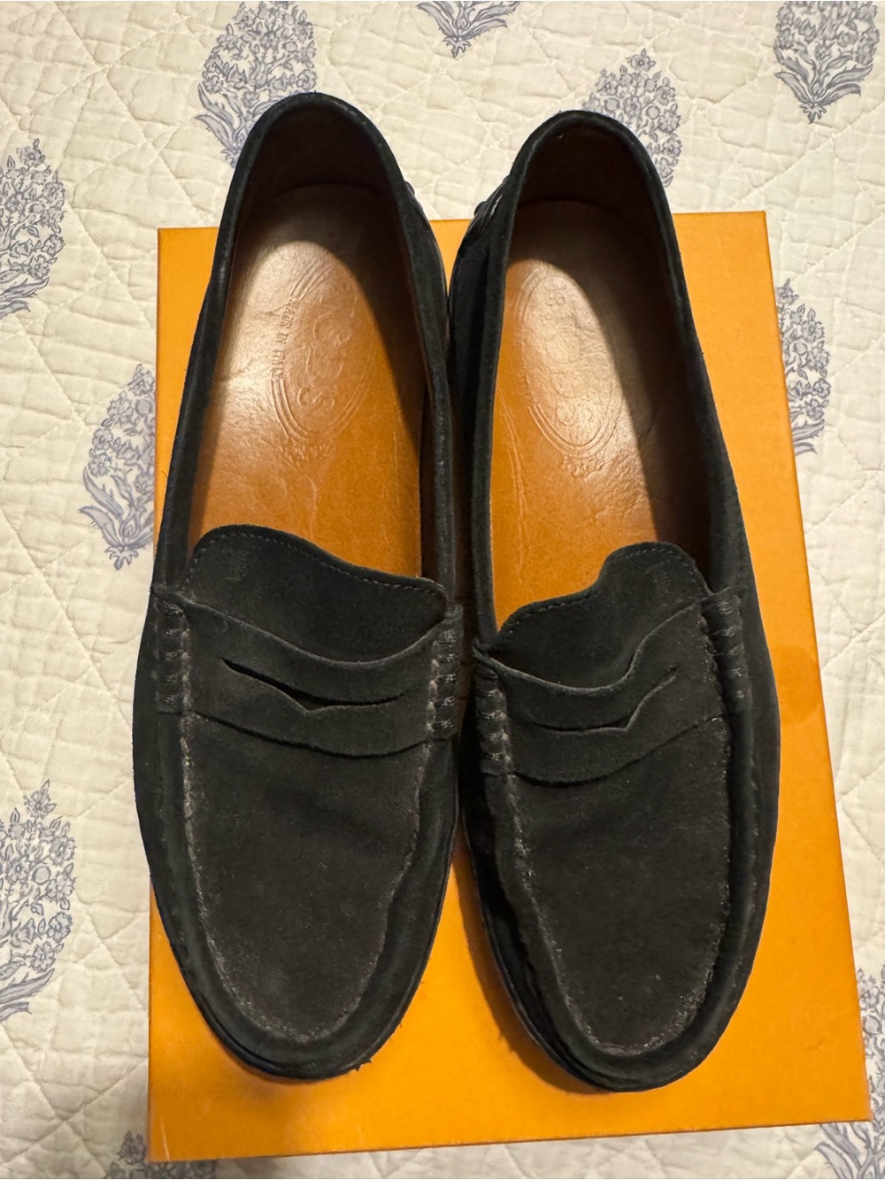 Tod's Black Suede Loafers Gommino 7.5